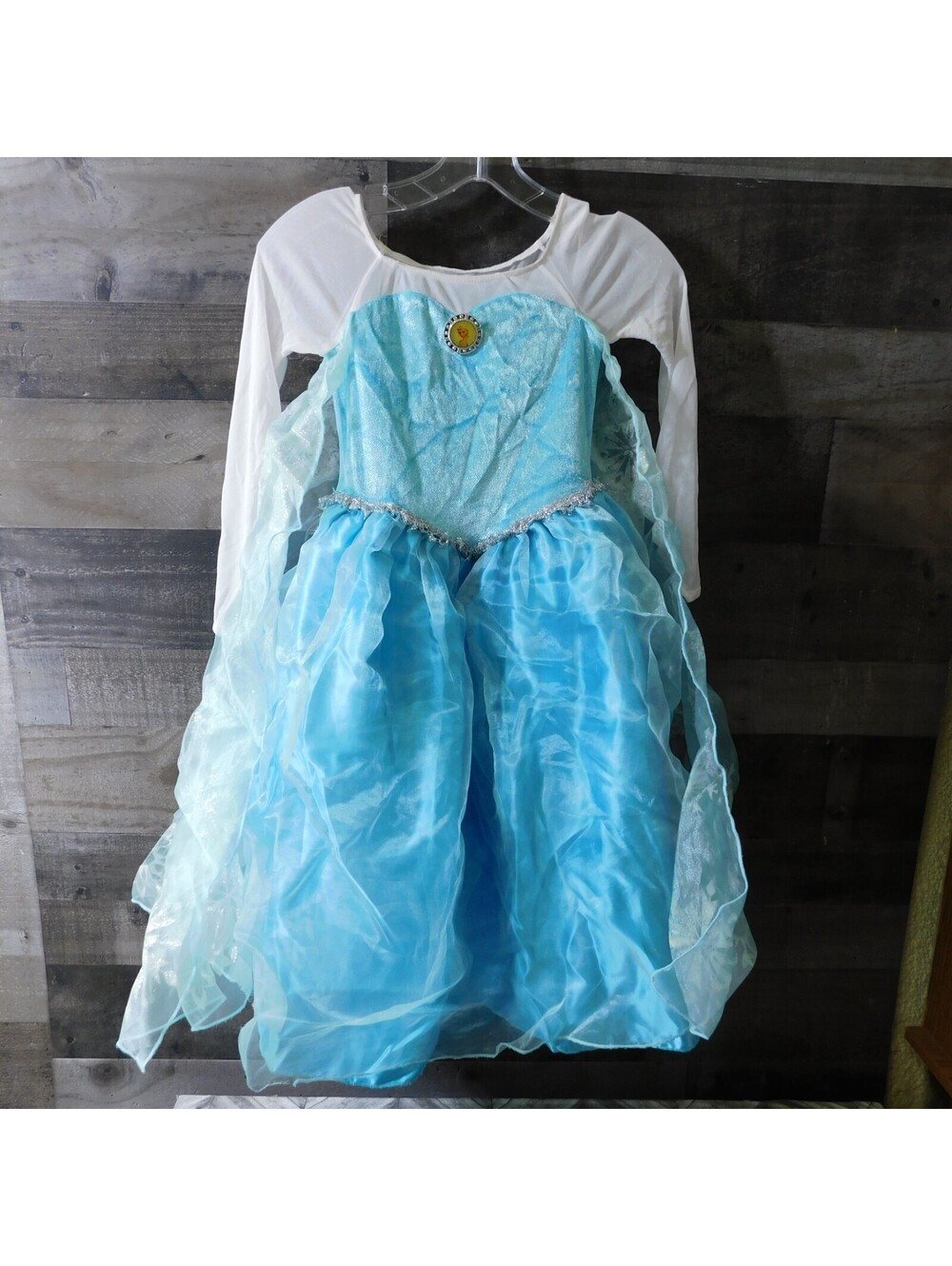 Disney Store Elsa Frozen Costume Dress Girls Size 5 6 Blue Sequin Cameo Cape Gow
